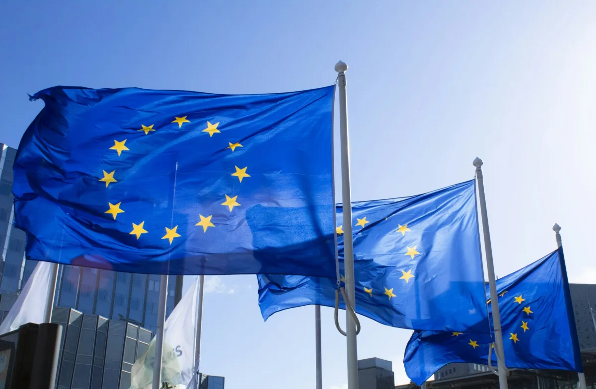European Union flag — the EU is represented at G7 Evian by the Council and Commission presidents