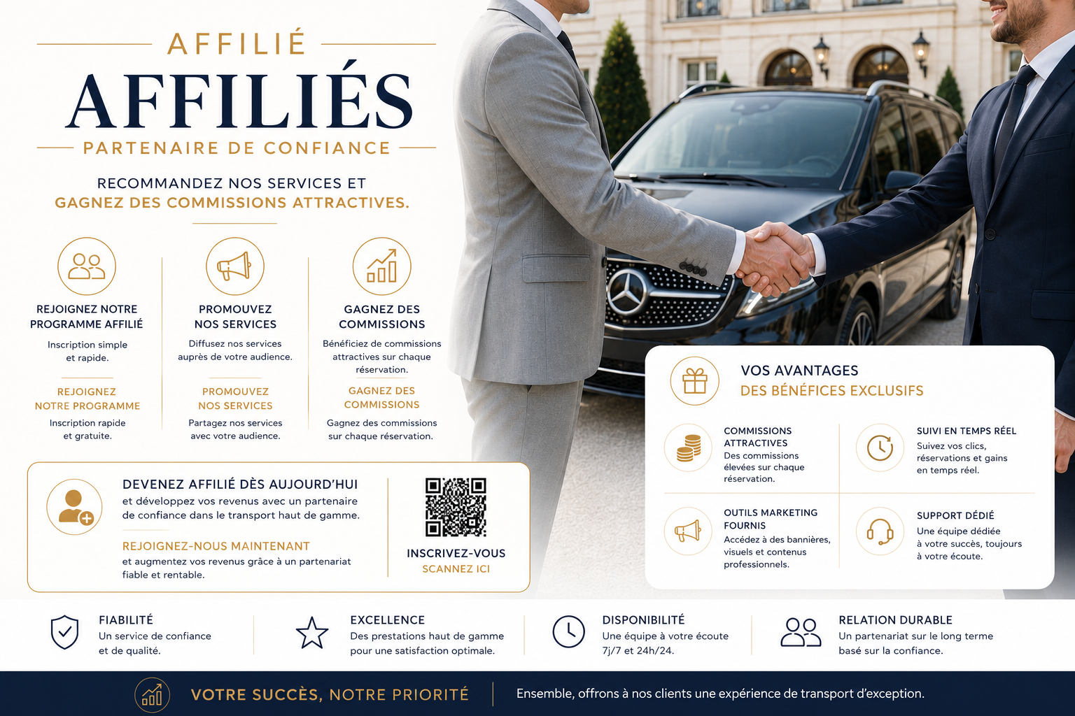 Réseau d'affiliés chauffeur SLS — tarifs net B2B, dispatch 24/7, discrétion white-label pour opérateurs chauffeur internationaux